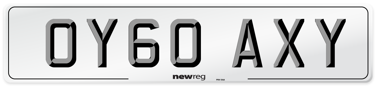 OY60 AXY Number Plate from New Reg